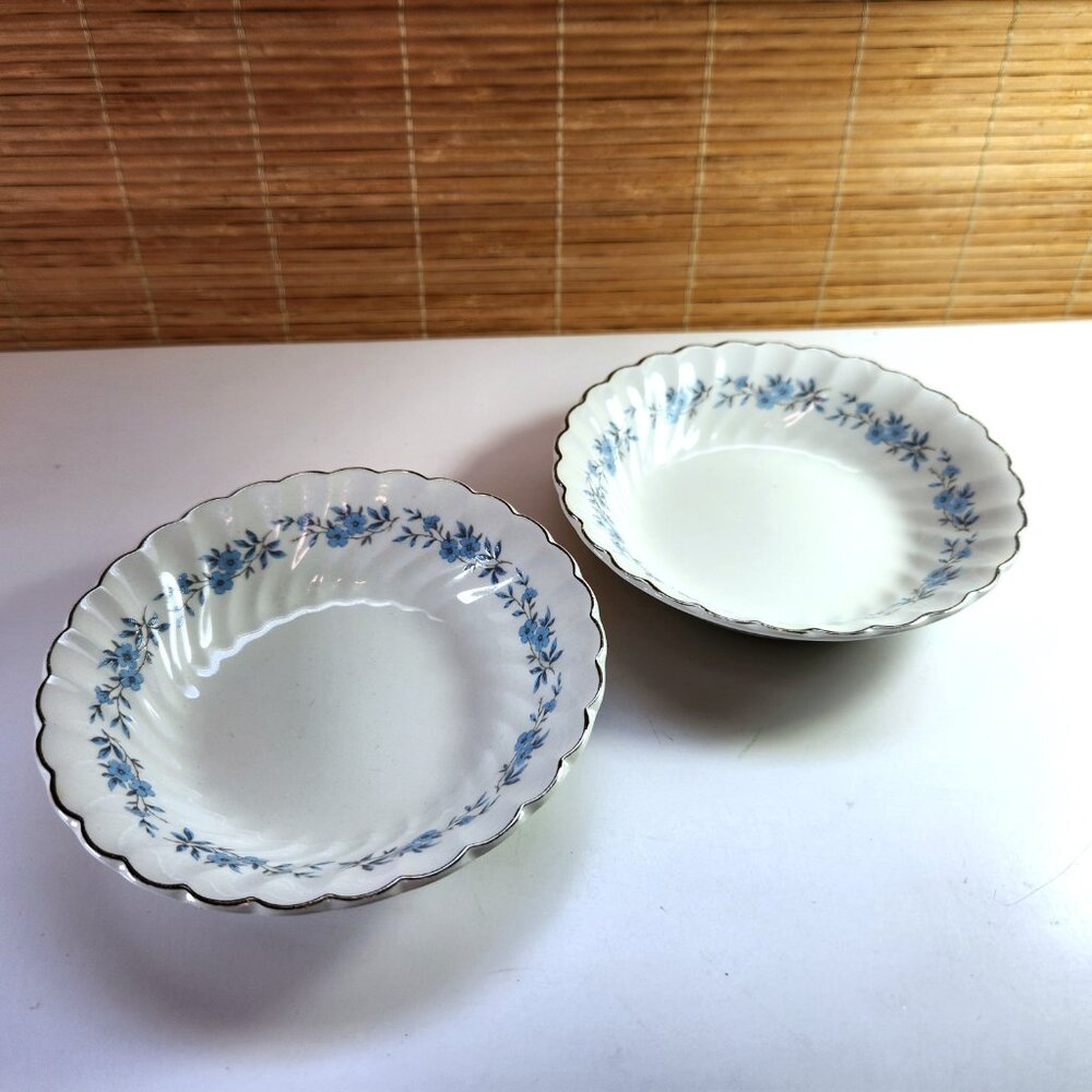 Johnson Bros. Snowhite Regency Dessert Bowls Ironstone Set of 2 Floral Dishes